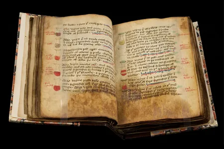 This 15th-century medical manuscript shows different colors of urine alongside the ailments they signify.