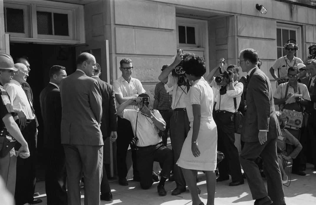 Vivian Malone prepares to register for classes at the University of Alabama on June 11, 1963.