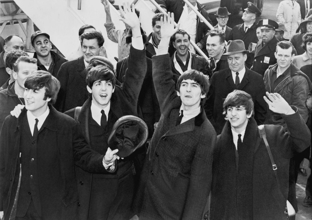 The Beatles arrive at JFK Airport