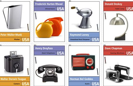 A selection of the stamps featuring American inventions