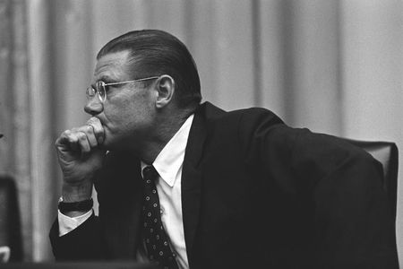 Robert McNamara meeting with Pres. Lyndon B. Johnson in the White House.