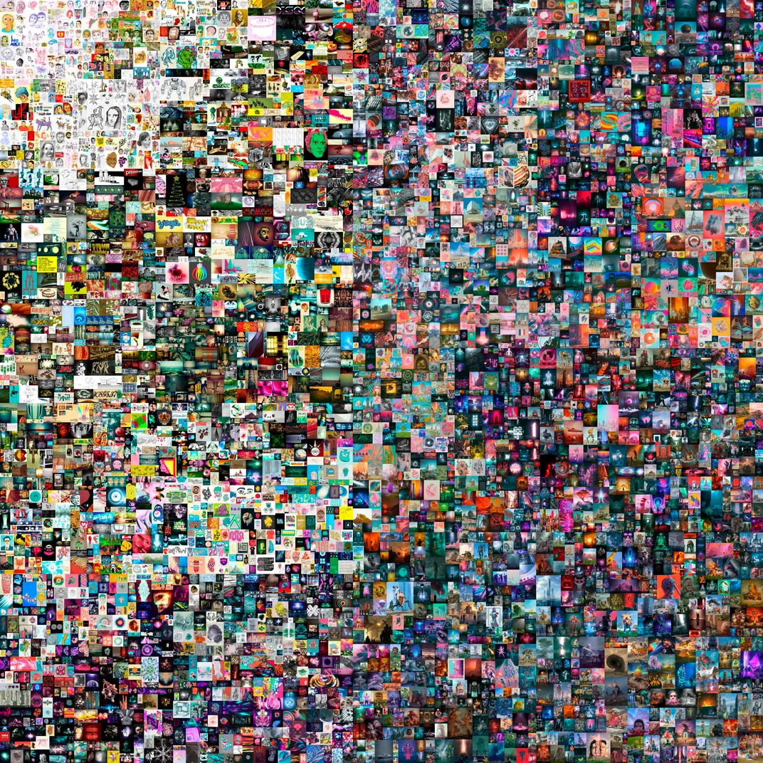 <em>Everydays: The First 5000 Days</em> consists of thousands of digital images stitched together into a mosaic.