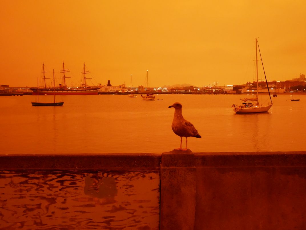 View looking east from Aquatic Park Pier in San Francisco.