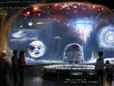 Artist's rendering of the museum's "Imagined World" gallery