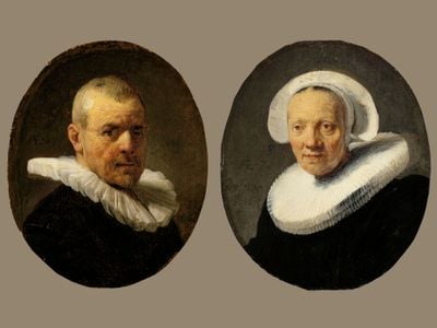 Jan Willemsz van der Pluym and his wife Jaapgen Carels, as painted by Rembrandt in 1635