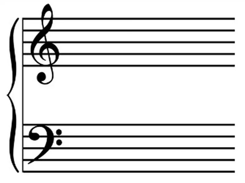 blank bass clef staff