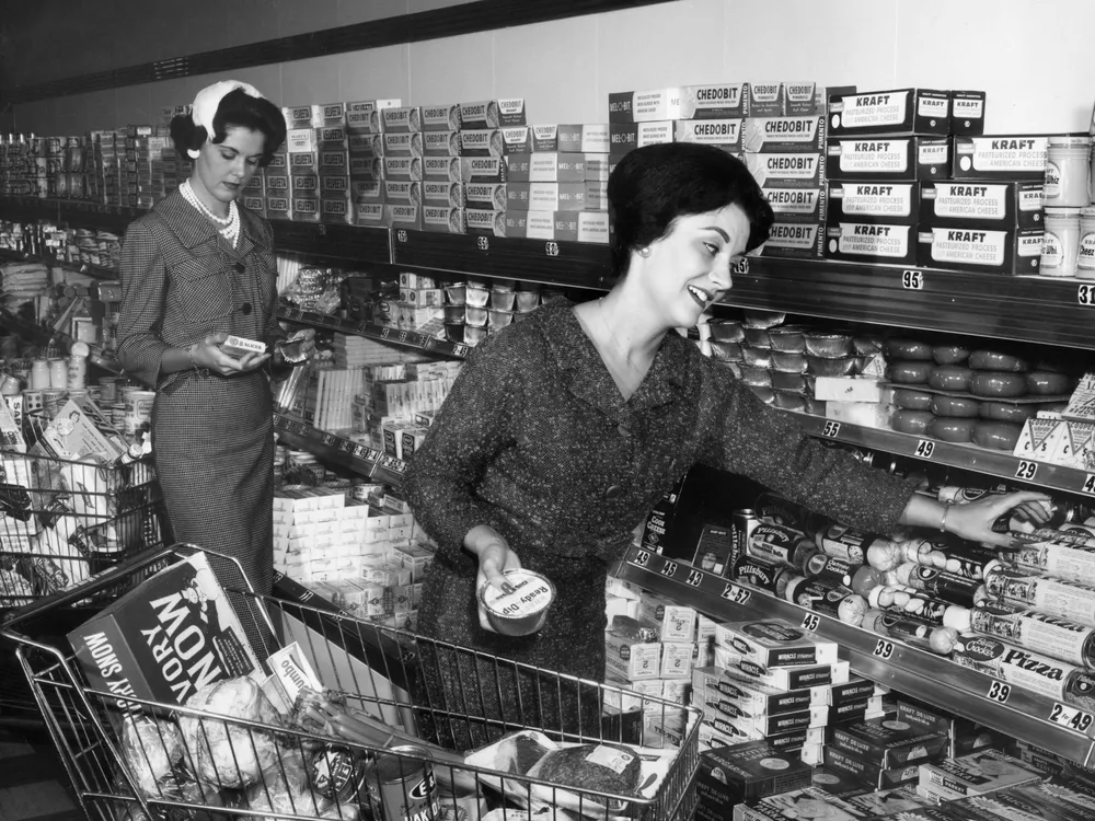 Shopper reaching for Betty Crocker-branded food