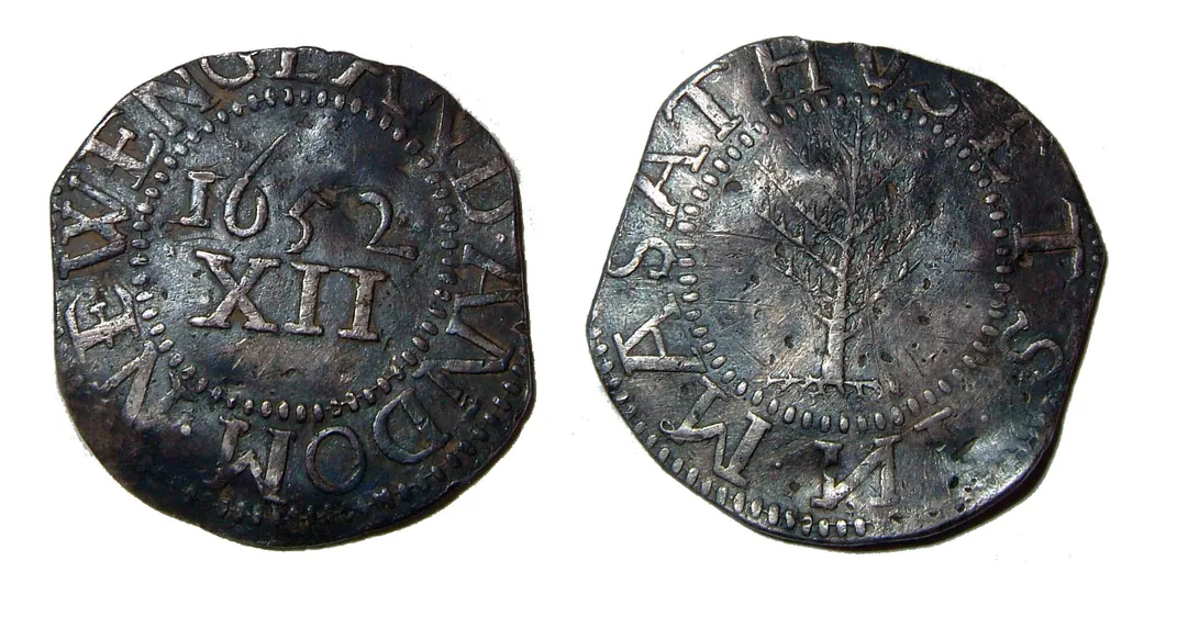 A silver pine tree shilling