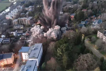 The bomb may date to the spring of 1942, when the German Luftwaffe heavily bombarded Exeter and other historic English cities.