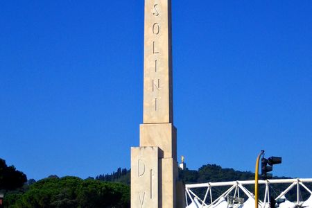 Beneath this obelisk is an even more outrageous display of Mussolini's self-regard.