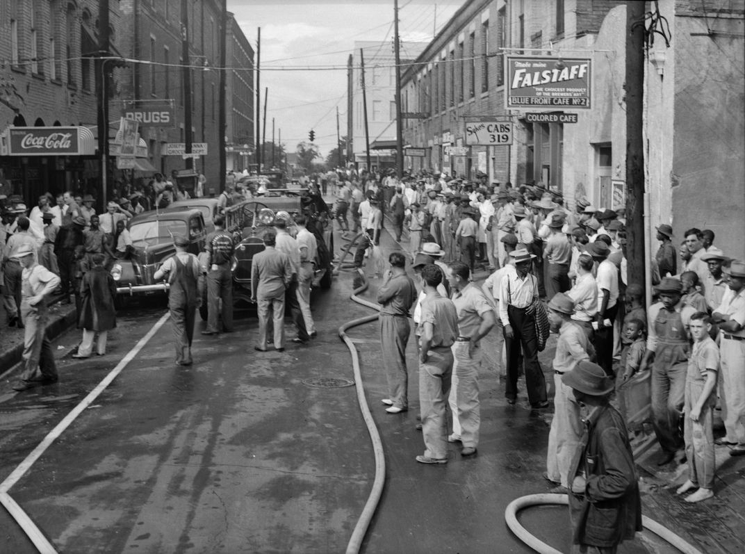 A circa 1940 fire in Catfish Alley, Columbus' Black business district