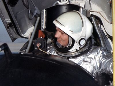 Armstrong in the cockpit of the X-15 in 1961, a year before becoming an astronaut.