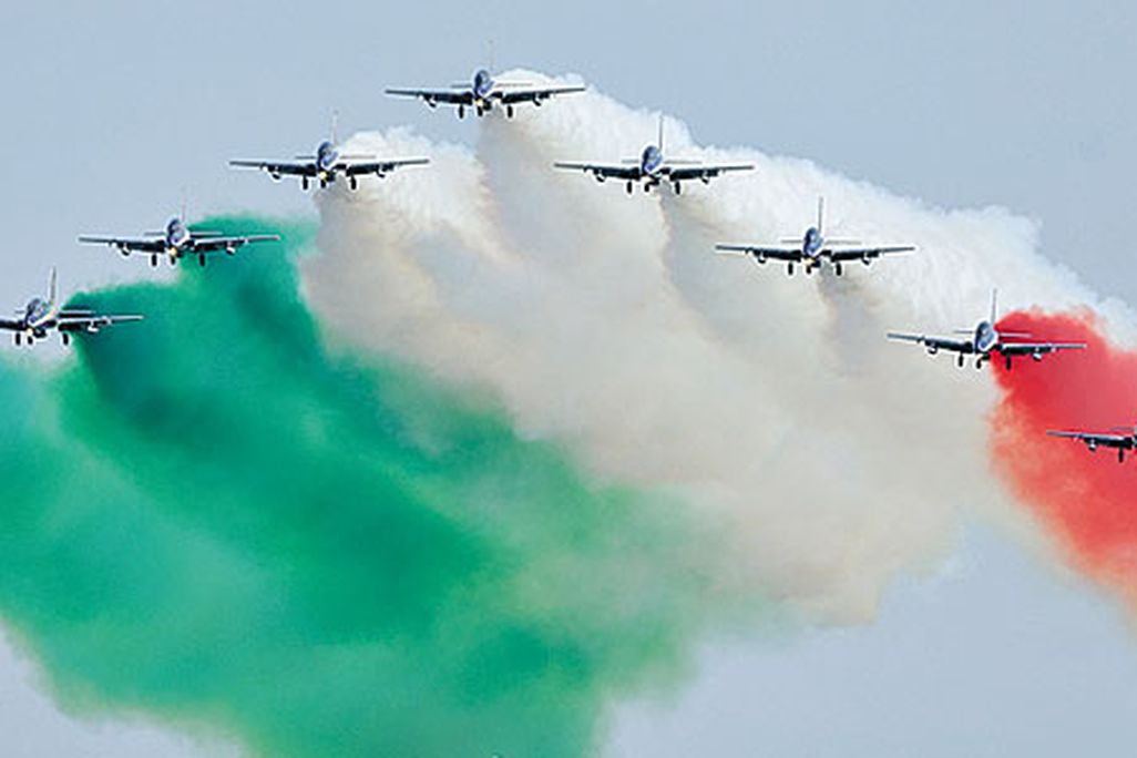 <i>Ciao!</i> Italy’s military precision jet team, Frecce Tricolori (“Tricolor Arrows”), makes its first visit to North America with performances on August 2 and 3 at the Experimental Aircraft Association’s 34th Fly-in Convention in Oshkosh, Wisconsin. The