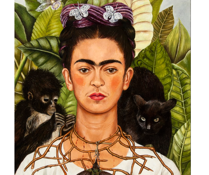 Artwork - Self-Portrait with thorn necklace and hummingbird.png