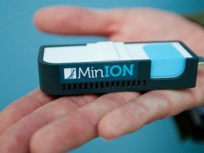 The MinION device might sequence your entire genome over the course of hours and plug into your computer.