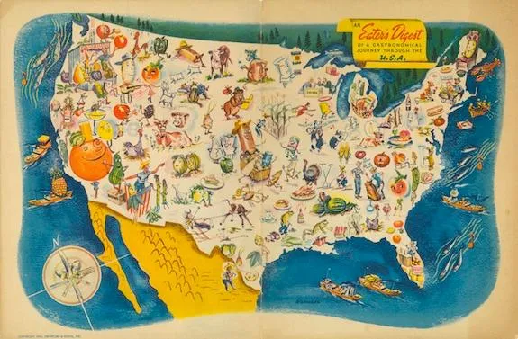 This 1945 menu puts Ohio in the heart of it all.
