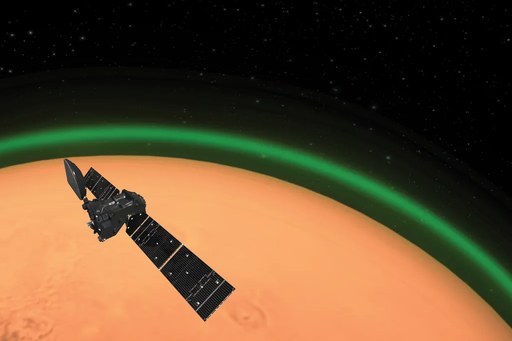 Artist's rendering of green airglow on Mars.jpg