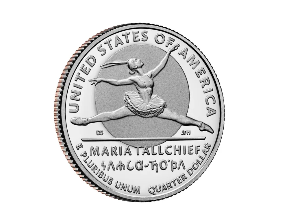 Reverse of U.S quarter showing Maria Tallchief