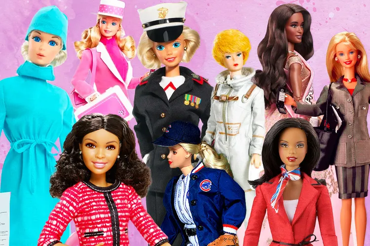 A selection of career Barbies