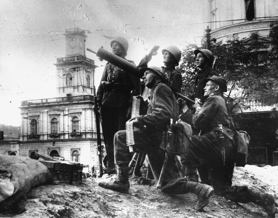 Polish soldiers in Warsaw during the German invasion of Poland in September 1939