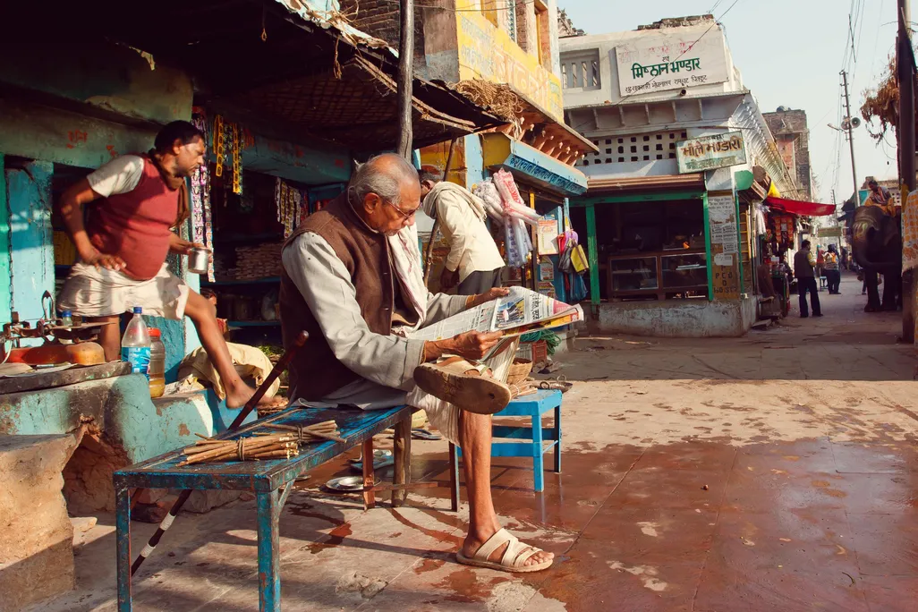 Indian Man Reading