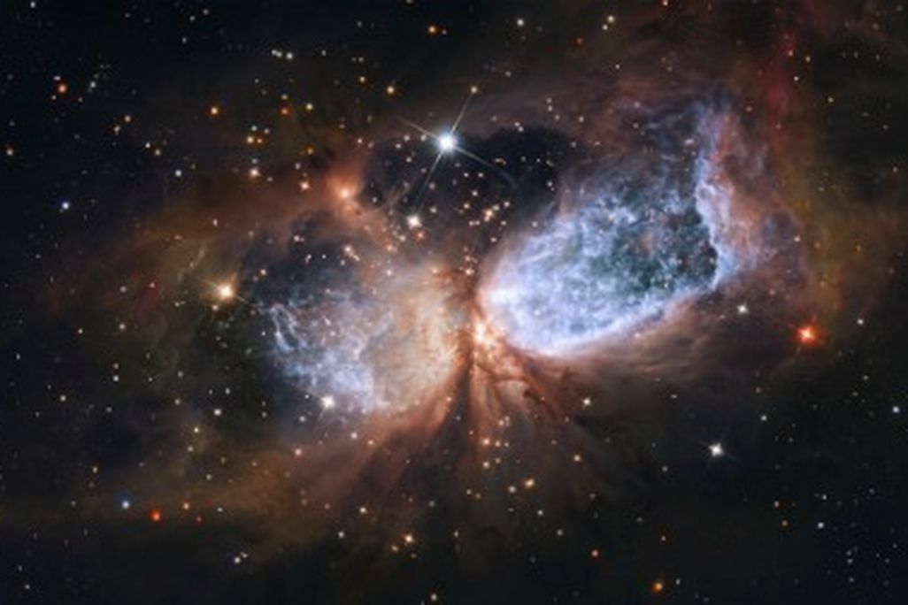 A composite image of S106, from the Hubble Space Telescope and Japan's Subaru Telescope