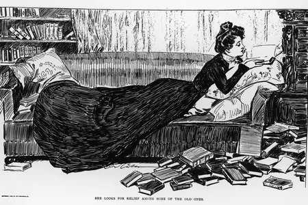 A Gibson girl illustration for Life magazine by Charles Dana Gibson,&nbsp;circa 1906