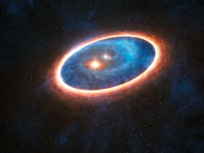 An artist's impression of the triple-star system of GG Tau-A, which might have the right conditions for planet formation