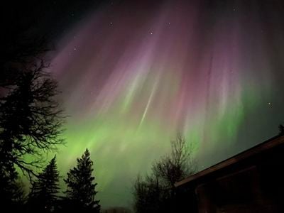 Aurora borealis captured in northern Minnesota on April 23.