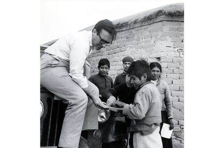 Prelorán left Argentina and eventually settled in Los Angeles. He's shown here during the filming of Casabindo in 1977.