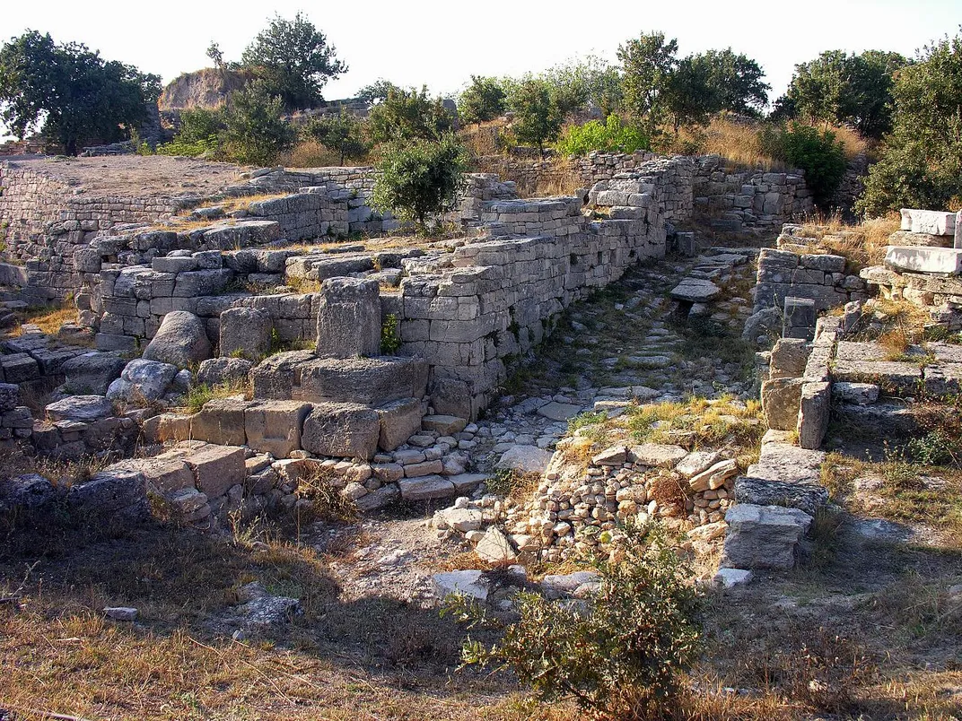 View of the ruins of Troy VI-VII's citadel walls