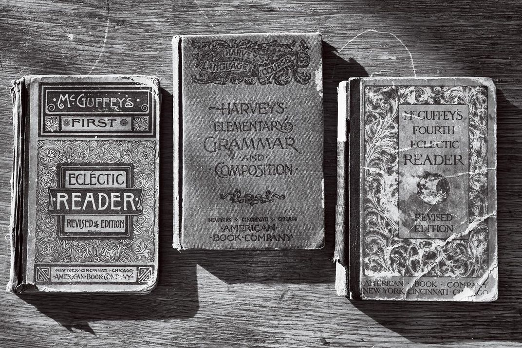 Schoolbooks used at Warfield School, Montgomery County, Tennesse