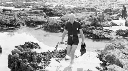 Harold Holt, the Australian Prime Minister, taking a swim