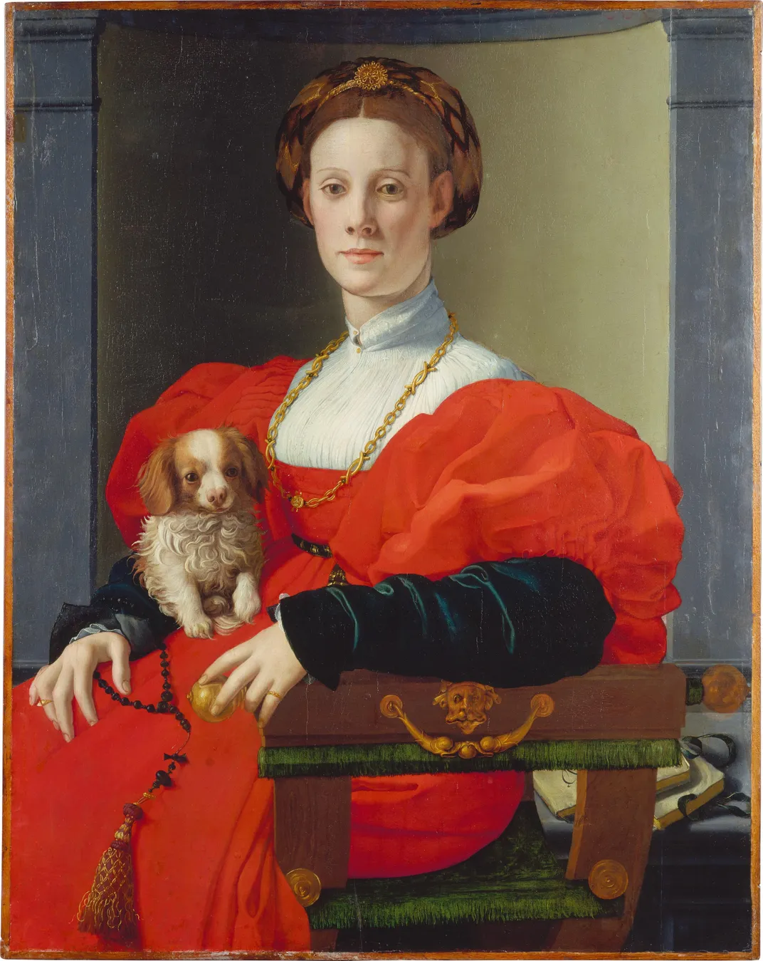 Bronzino, Portrait of a Woman With a Lapdog, c. 1532–33