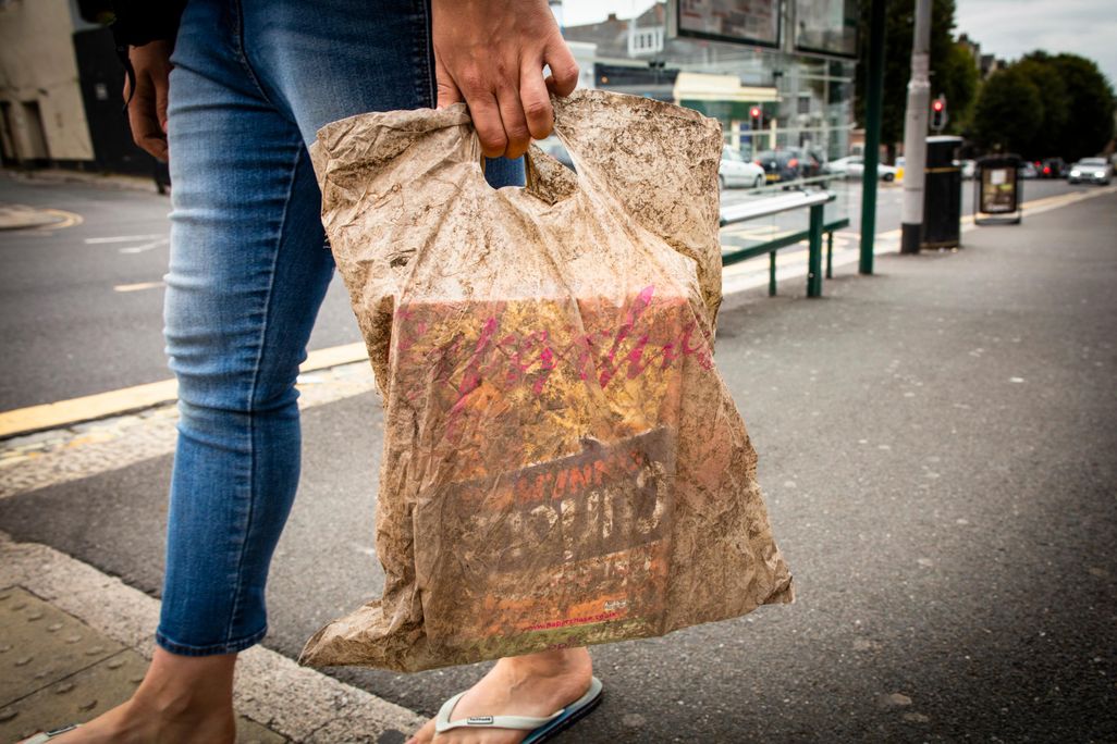 A plastic bag submerged in soil for three years could still hold a full load of shopping (Picture Lloyd Russell, University of Plymouth).jpg