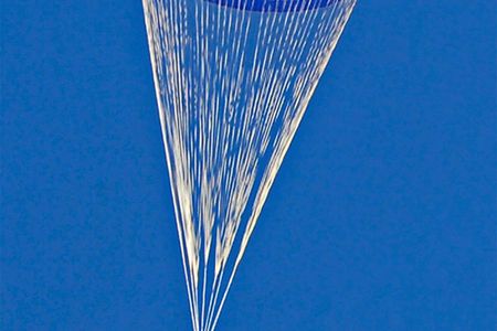 NASA tests a parachute for its new moon rocket.