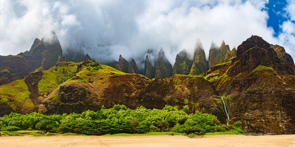 Clouds in the Cathedrals at Kalalau Beach thumbnail