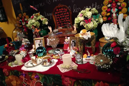 The installation, "A Room of Her Own: An Altar for My Mother," is on view through January 2015.