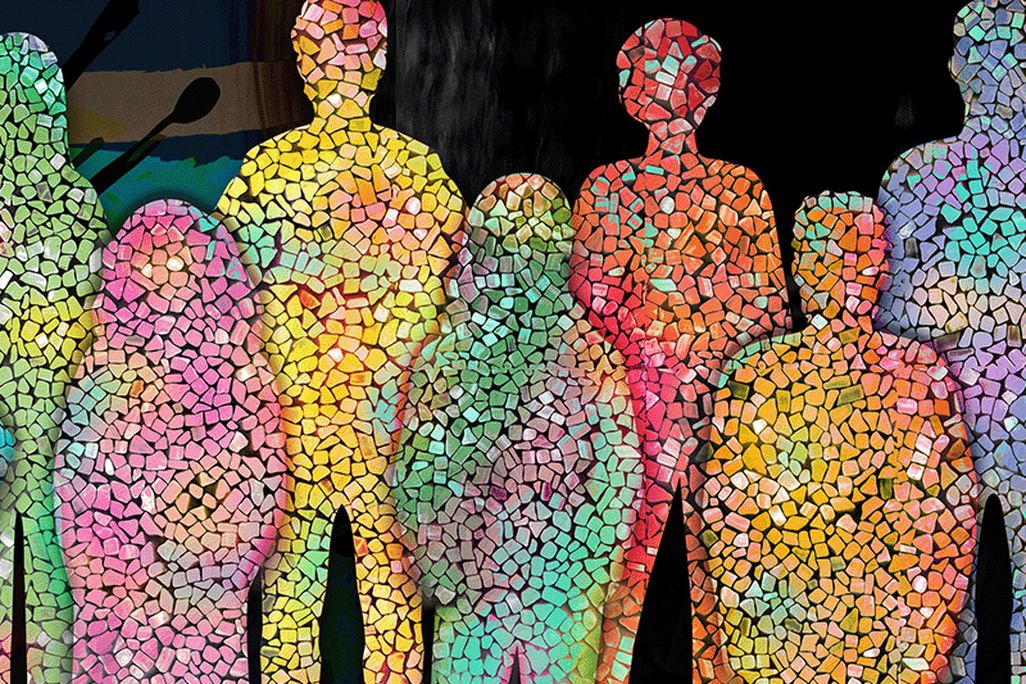 Human Mosaic Illustration