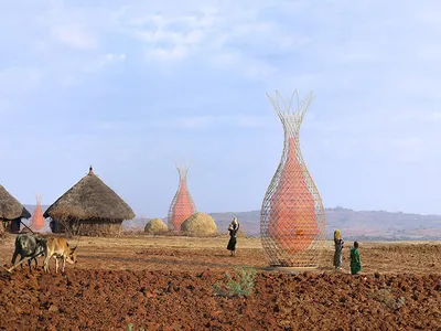 Warka Water towers are designed to take advantage of condensation.