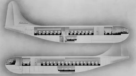 A design diagram for the interior of the Stratocruiser