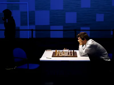 Chess world champion Magnus Carlsen, seen here competing in 2021, has accused 19-year-old Hans Niemann of cheating in recent games.