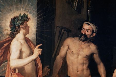 Detail of "Apollo at the Forge of Vulcan" by Velázquez