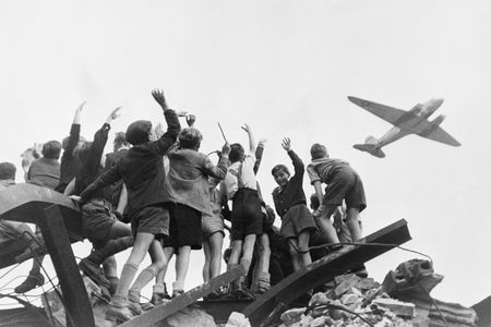 Berlin Children Cheering Airlift Plane