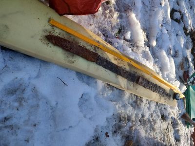The double-edged sword was deliberately broken into three pieces.