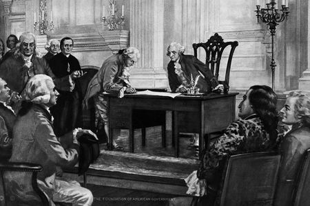 "After signing this Constitution, shall we go to Washington’s place for a pint? I hear he brews a tasty one."