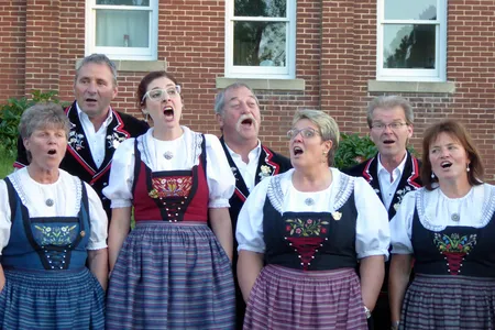 Swiss yodeling choir Jodlerclub Echo during a competition. 