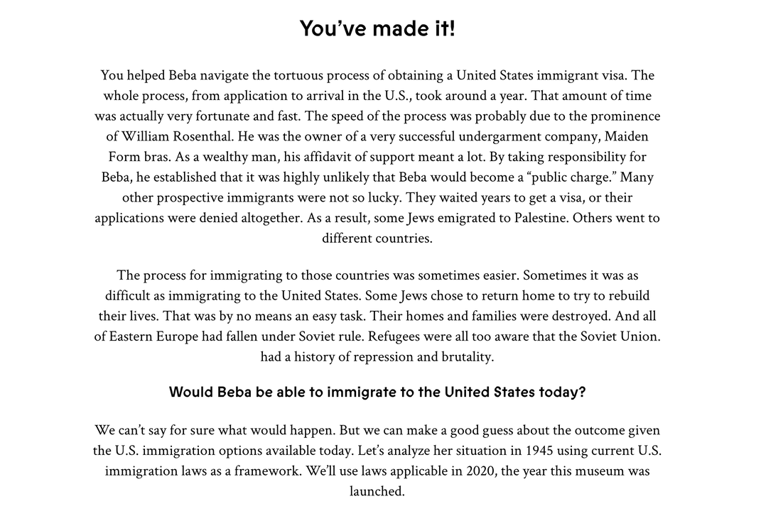 Black and white immigration game to demonstrate the difficulty of obtaining U.S. citizenship