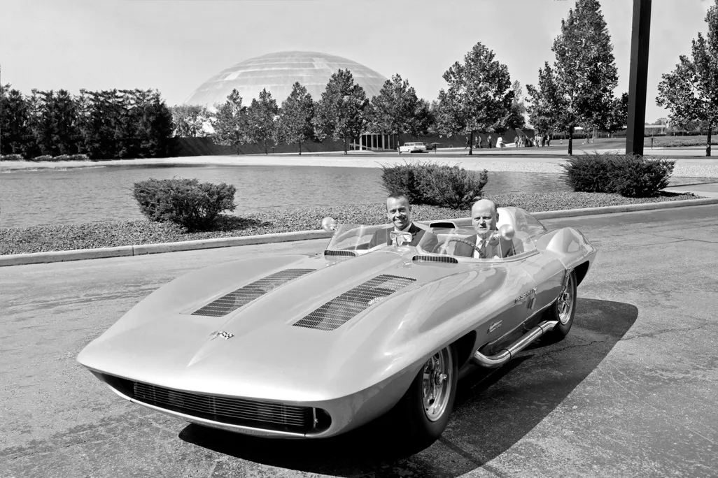 Alan Shepard and William Mitchell in Corvette