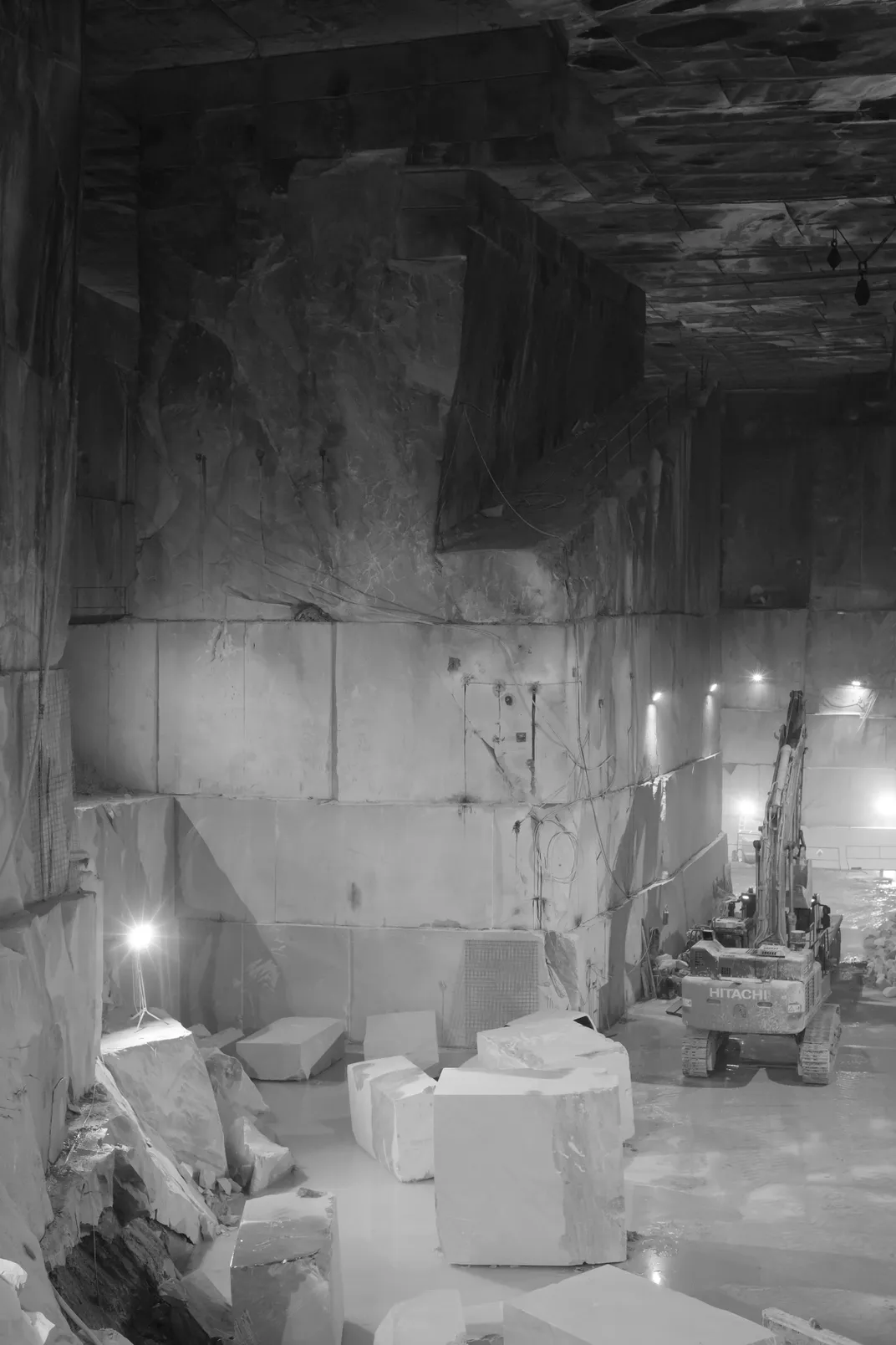 Inside a marble quarry in Carrara, Italy.